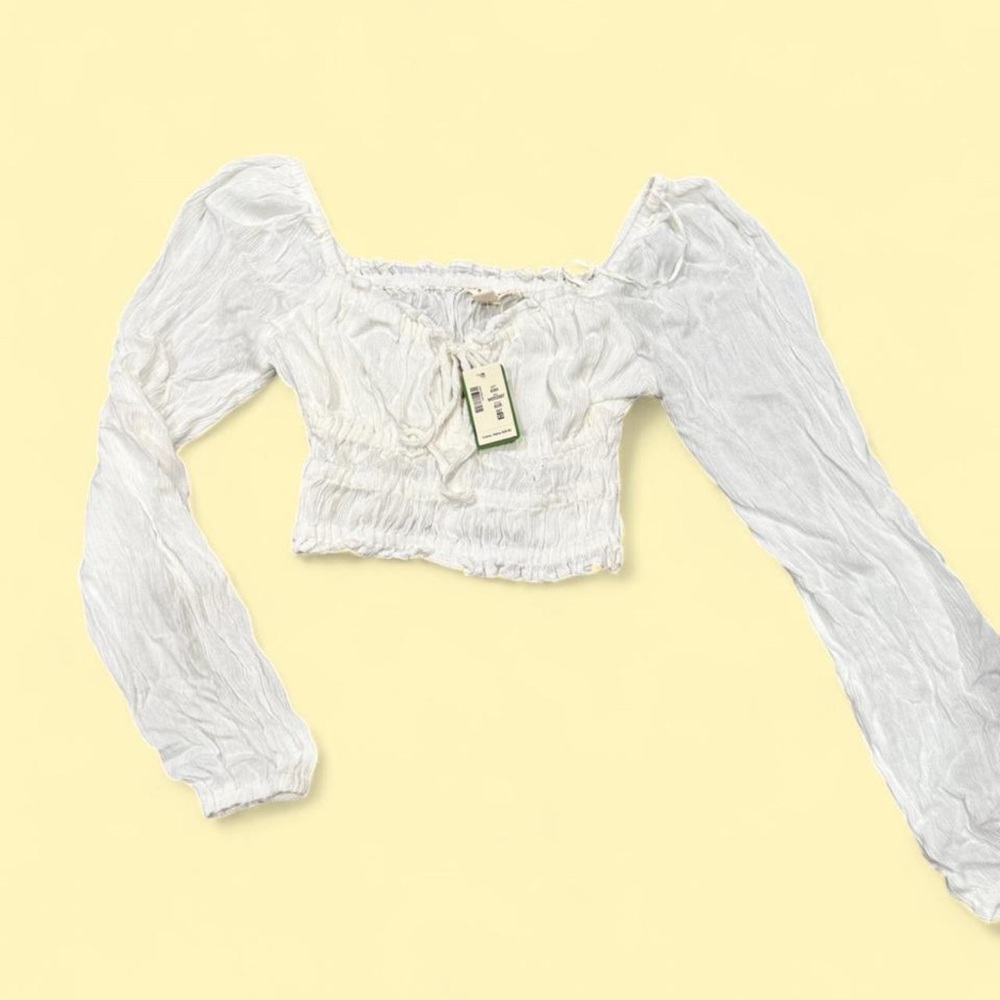 Aeropostale White Long Sleeve Blouse